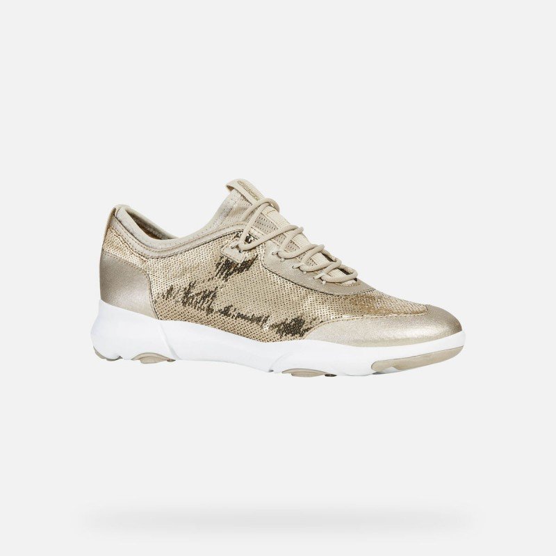 Glamurosas revolucionarias zapatillas Geox oro linea X Donna.