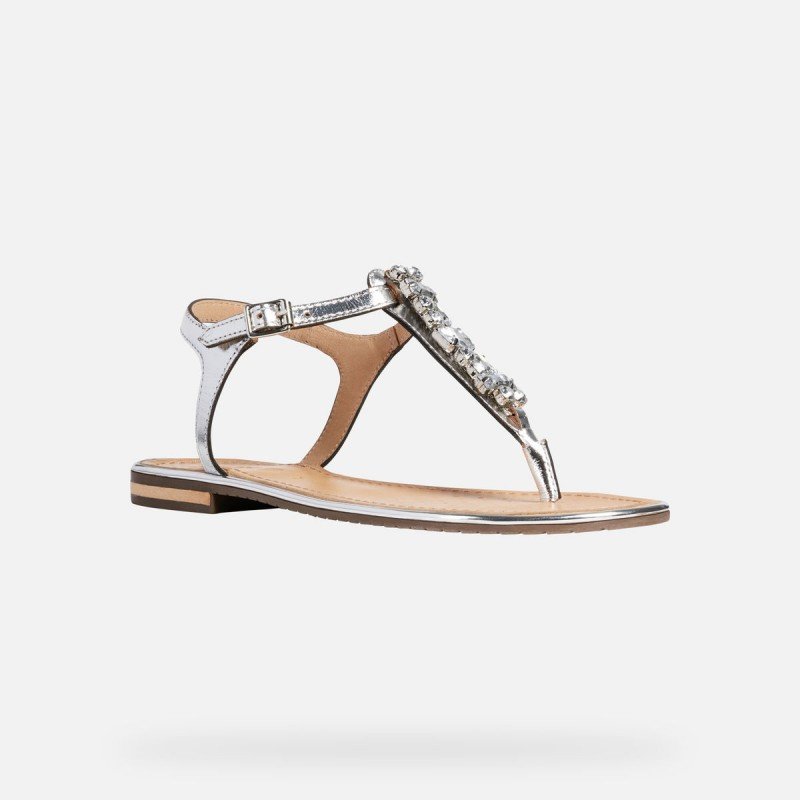 Sandalias mujer tipo esclavas Geox D Sozy Plus E de piel transpirable.