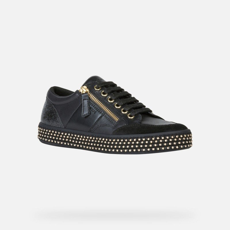 Zapatillas deportivas mujer transpirable Geox D Leelú E color negro.