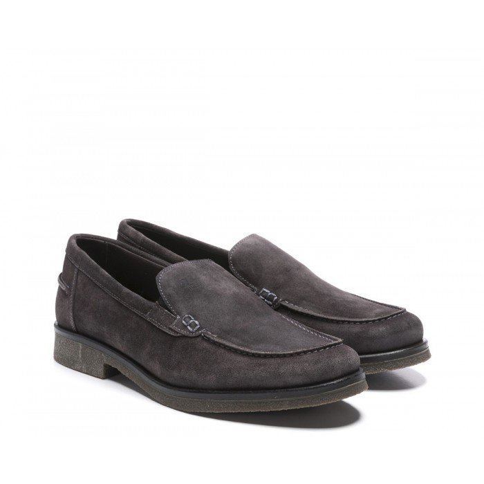 Mocasines 24 Hrs 10241 de hombre serraje gris con plantilla extraible