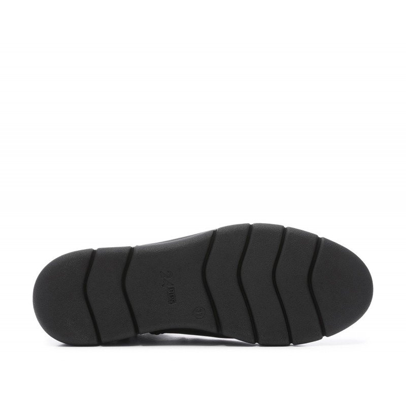 Botines con cuña de mujer 24 Hrs 24294 en piel alta calidad negro.