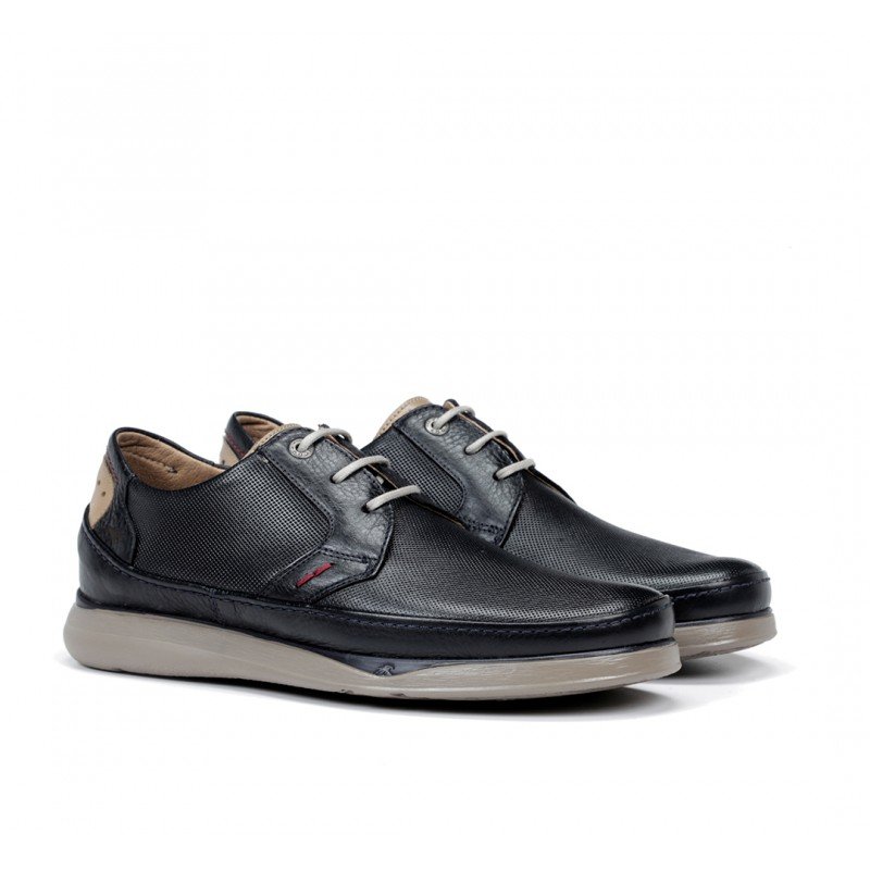 Zapatos con cordones Fluchos color azul y piso ligero línea Jones.