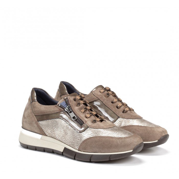 Zapatos de mujer by Fluchos Xanet D8082 piel combinada marrón.