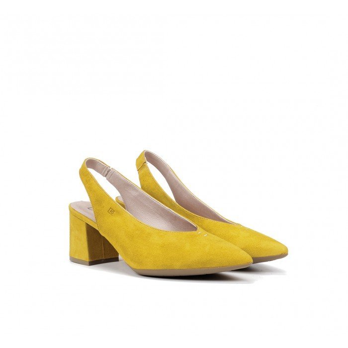 Zapatos de mujer Dorking by Fluchos Sofi D7806 Ante Amarillo Mostaza.