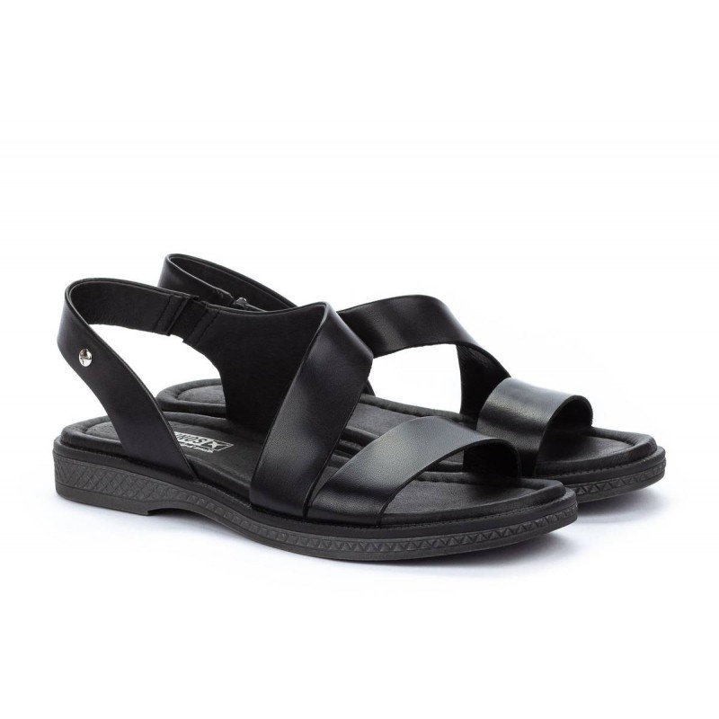 Sandalias Moraira de mujer Pikolinos W4E-0834 piel vacuno color negro.