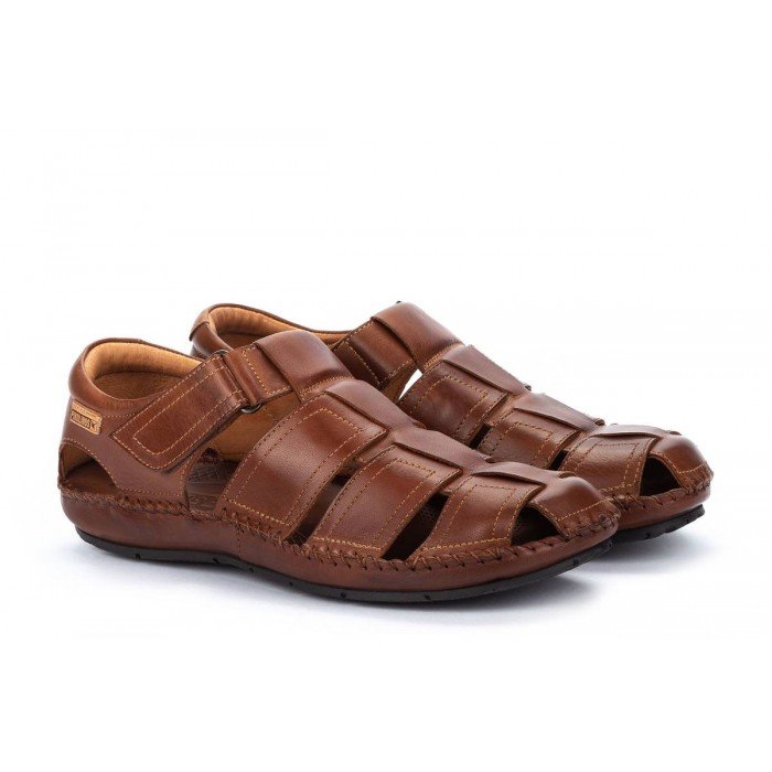 Sandalias hombre Pikolinos 06J-5433 piel color cuero.