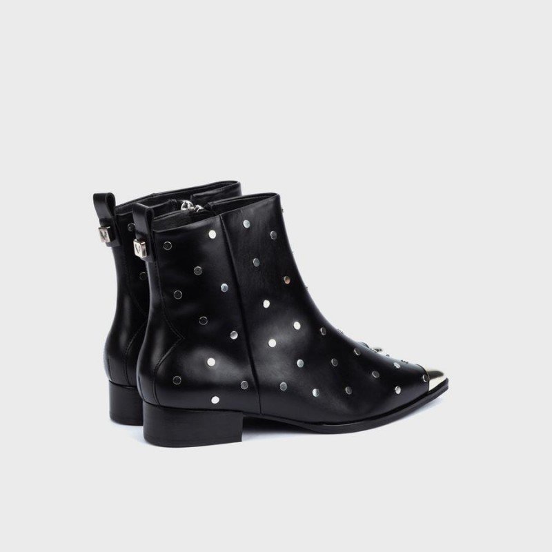 Botines planos mujer Martinelli Pompidou 1507-6619N piel vacuno Negro.
