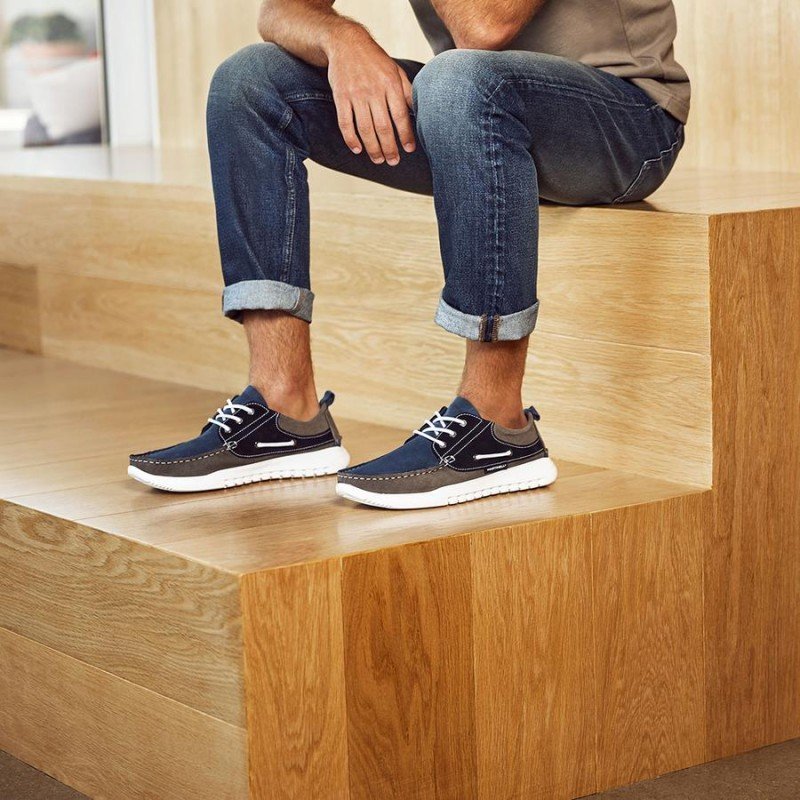 Zapatos azul náuticos de hombre Martinelli Jay 1496-0968X goma