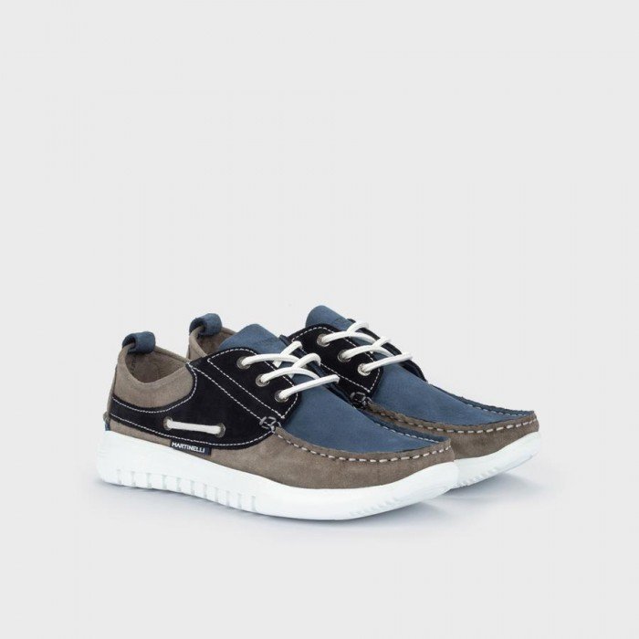 Zapatos azul náuticos de hombre Martinelli Jay 1496-0968X goma