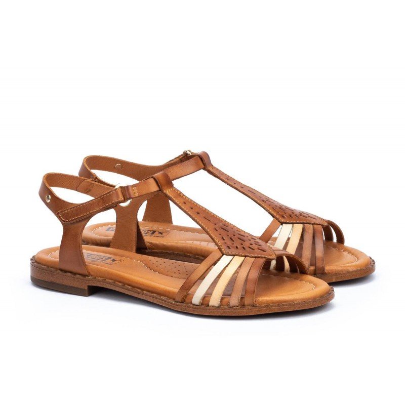 Sandalias mujer Pikolinos Algar W0X-0742C1 piel vacuno brandy.