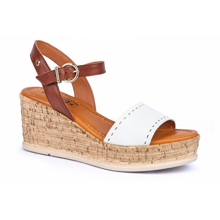 Sandalias cuña alta mujer Pikolinos Miranda W2F-1843C1 nata en oferta.