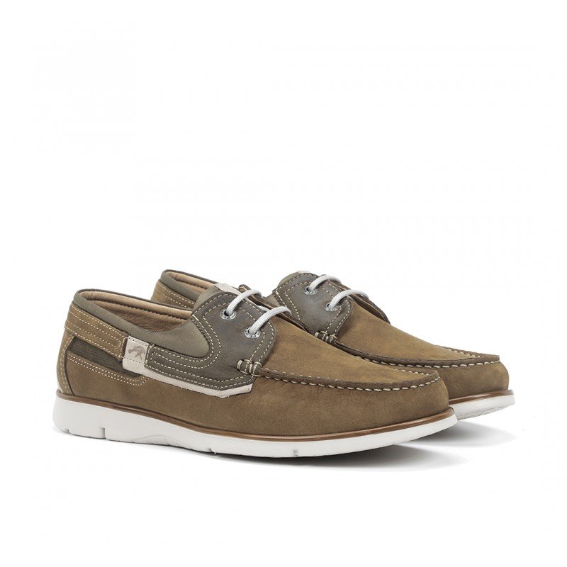 Zapatos náuticos Fluchos Giant 9763 de piel Cross color marrón visón.
