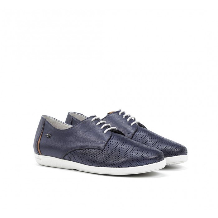 Zapatos deportivos mujer Fluchos Brenda F1102 piel samun color azul.