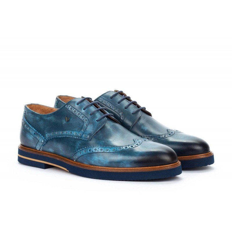 Zapatos blucher Martinelli Kerrigan 1471-2592L piel azul jeans.