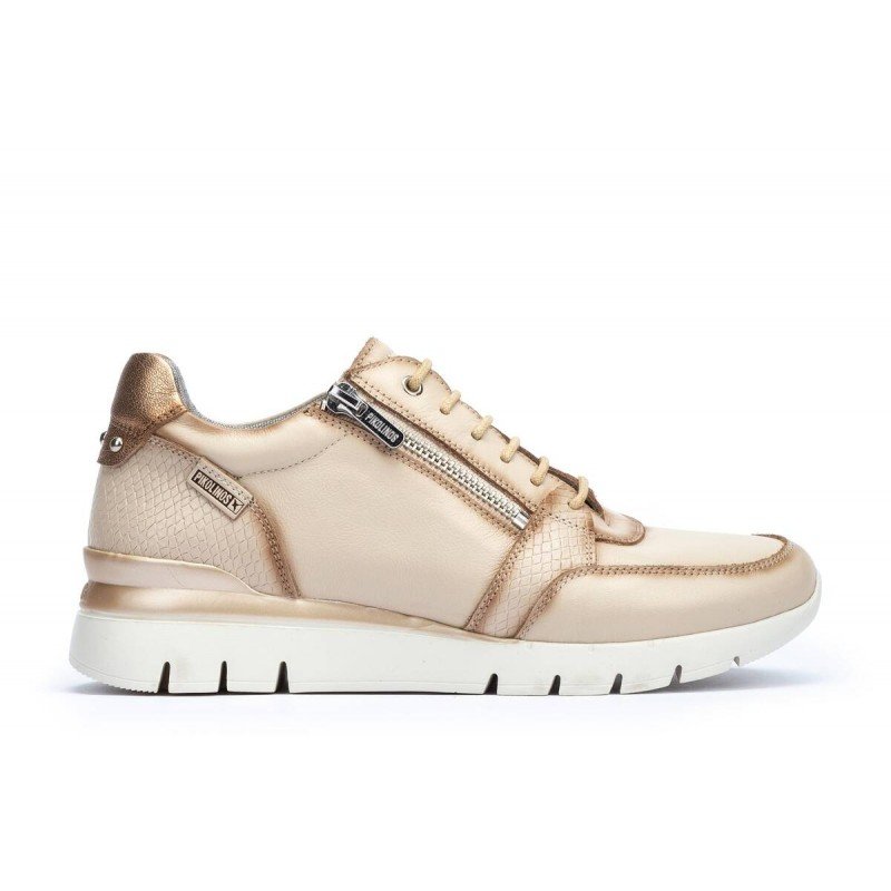 Zapatos deporte mujer Pikolinos Cantabria W4R-6718C2 piel color marfil