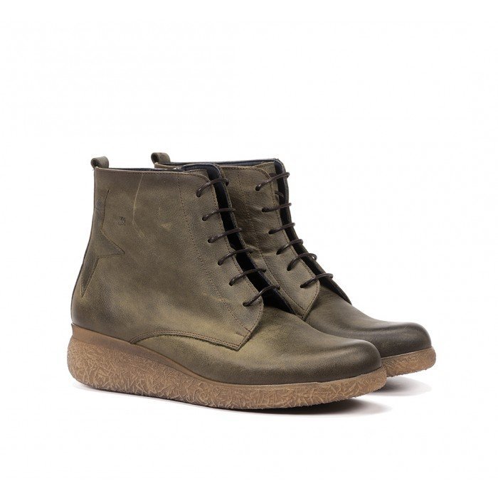 Botines cuña Mujer Dorking by Fluchos Blau D8574 desert verde kaki..