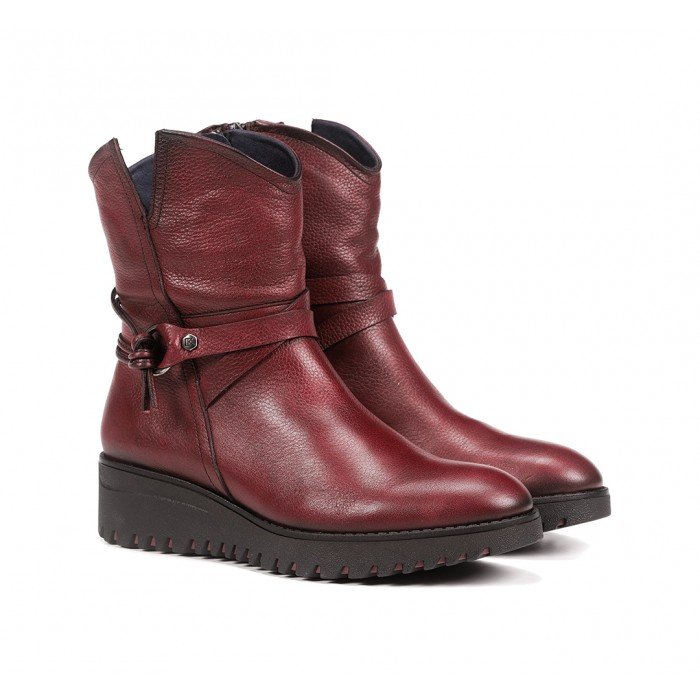 Botas altas cuña mujer Dorking by Fluchos Keya D8688 burdeos picota.