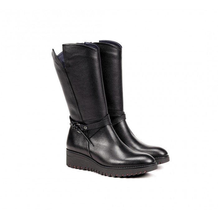 Botas altas con cuña mujer Dorking by Fluchos Keya D8681 color Negro.