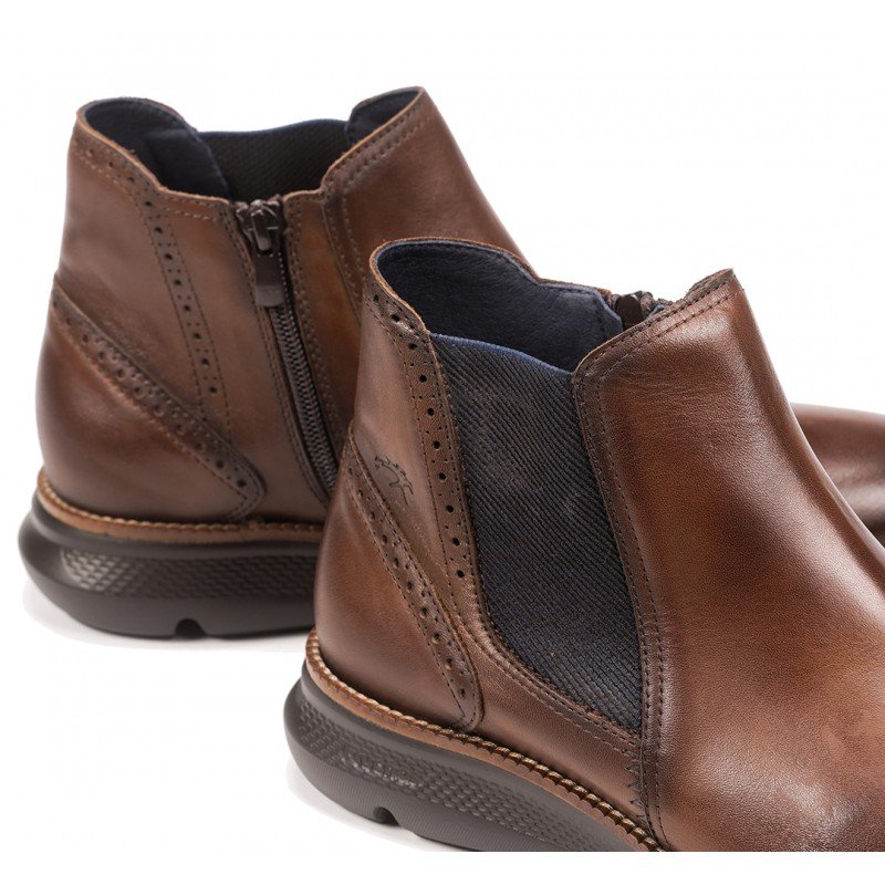 Cómodas botas de hombre Fluchos William F1354 piel habana color camel.