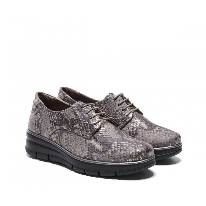 Blucher mujer 24 Hrs 25017 piel print serpiente camel alta selección .