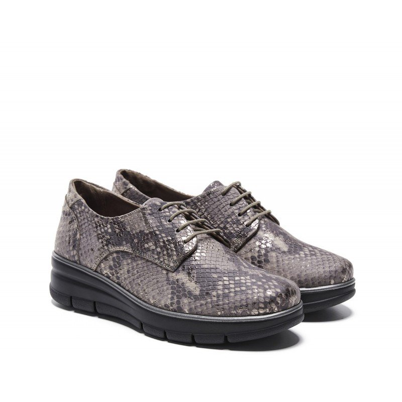 Blucher mujer 24 Hrs 25017 piel print serpiente camel alta selección .