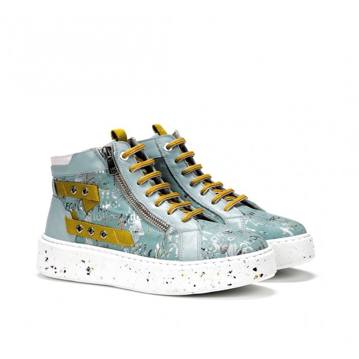 Botines Mujer Dorking Trozos D8752 Azul