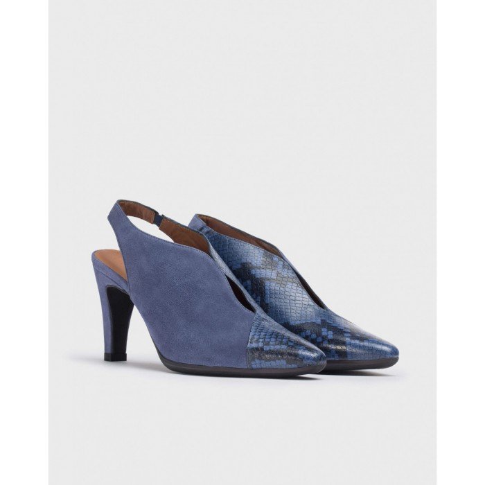 Zapatos Tacón Mujer Wonders Paz M-4224 Azul