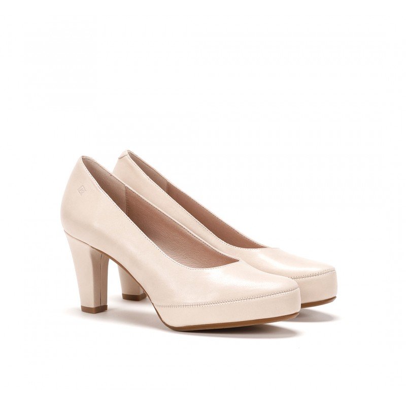 Zapatos de salón Dorking by Fluchos Blesa D5794 piel Honey rosa nude.