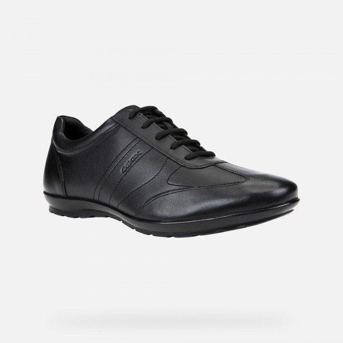 Crónica fenómeno roto Oferta zapatos deportivos hombre Geox Symbol piel negro con cordones.