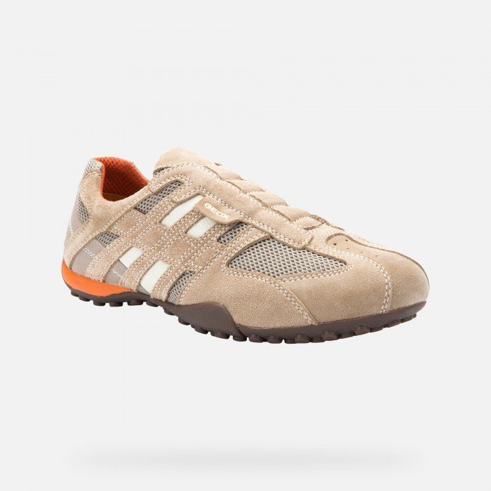 Zapatillas hombre U Snake L con cierre de elásticos beige combinado