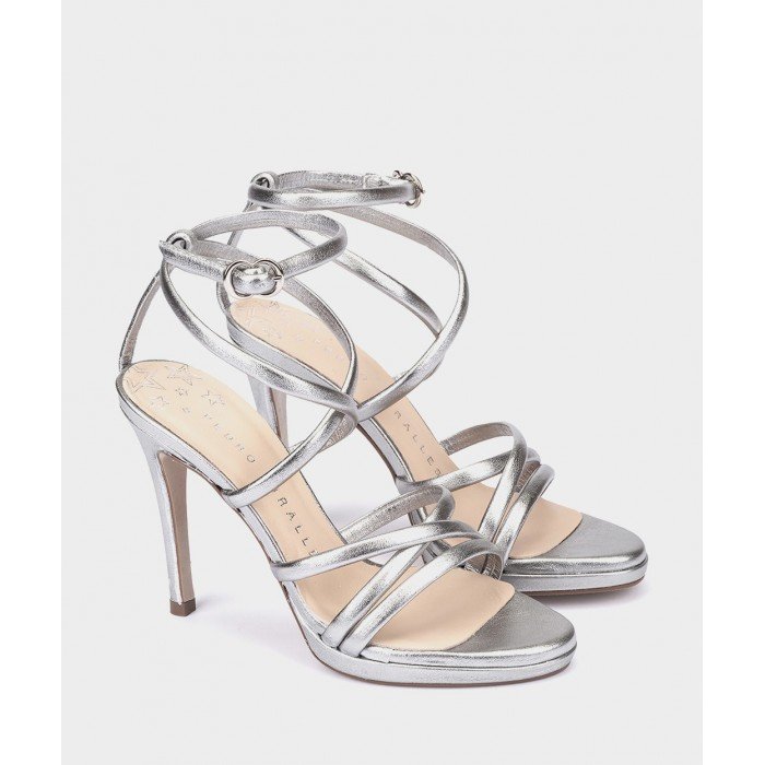 Sandalias Tacón Pedro MirallesLas Vegas 18404 Plata