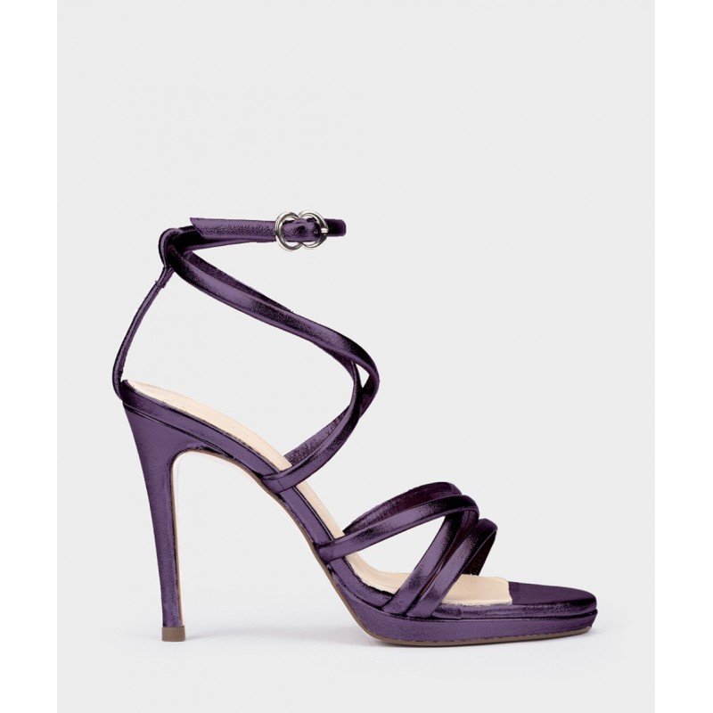 Sandalias mujer Pedro Miralles Las Vegas 18404 piel metalizado morado. Sandalias mujer Pedro Miralles Las Vegas 18404 piel metalizado morado.