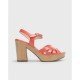 Sandalias Tacón Mujer Wonders L-9163 Coral