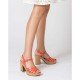 Sandalias Tacón Mujer Wonders L-9163 Coral