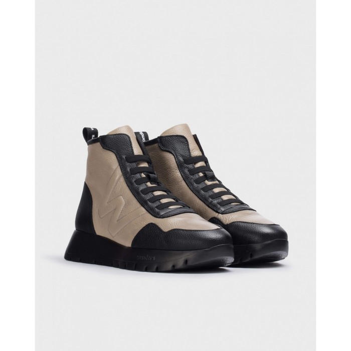 Botines Mujer Wonders England A-2415 Negro Taupe