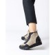 Botines Mujer Wonders England A-2415 Negro Taupe