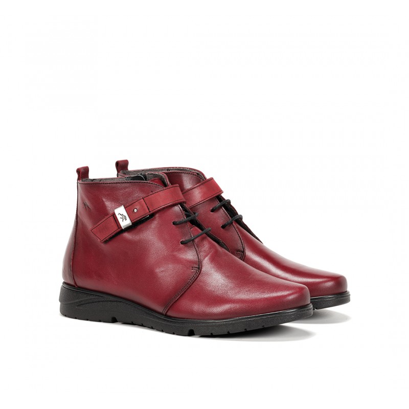 Cómodos botines de mujer Fluchos Styll F1562 piel sugar color picota.