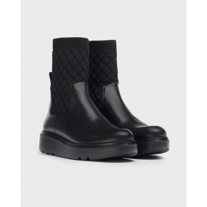 Botines Mujer Wonders Puff A-2805 Negro