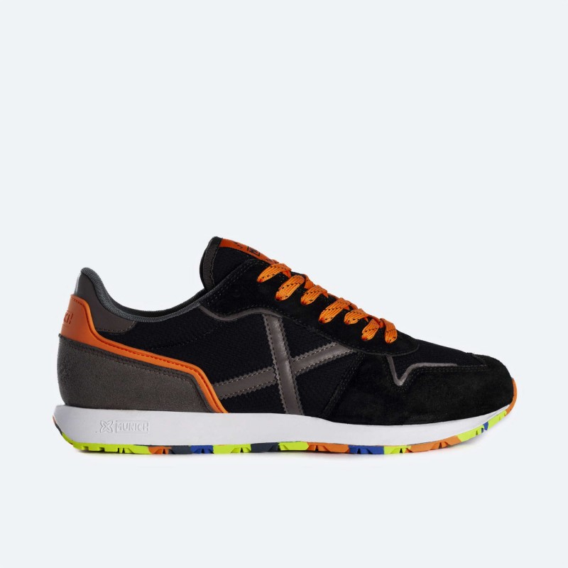 Zapatillas deportivas hombre Munich Massana 495 negro naranja gris