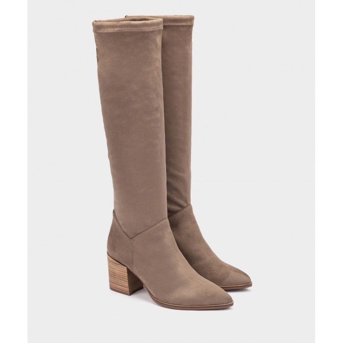 Botas alta serraje Pedro Montgomery 24550 taupe mujer