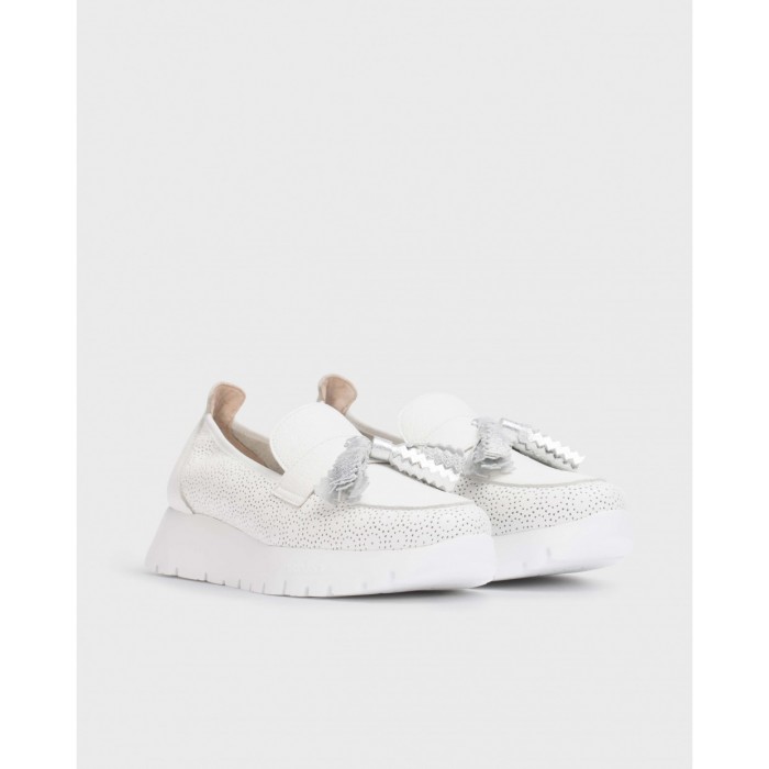Mocasines Mujer Wonders Hino A-2445 Blanco