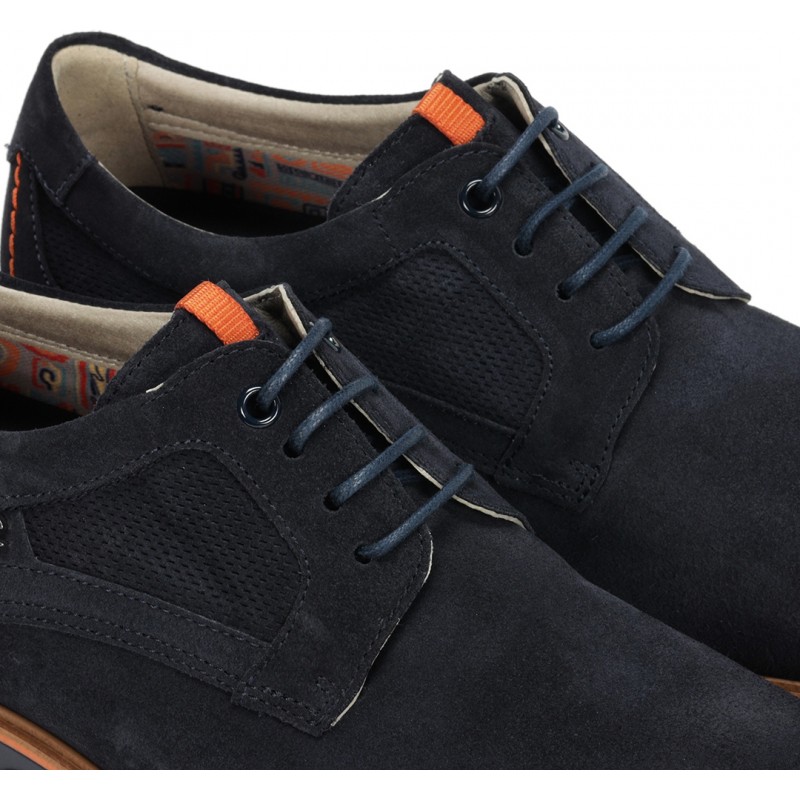 Zapatos de hombre Fluchos F1744 piel habana color azul.