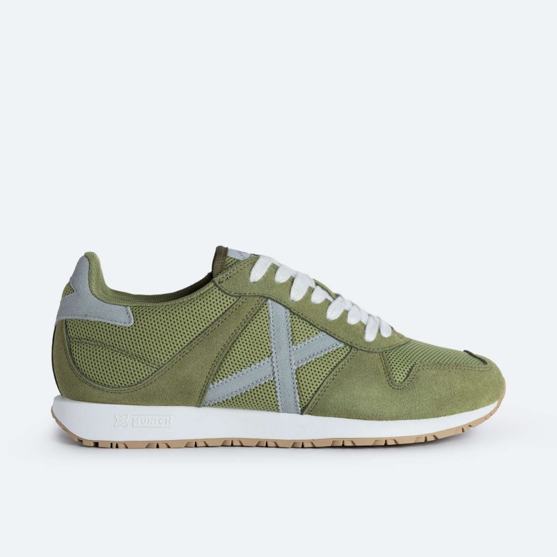 Zapatillas deportivas hombre Munich Massana 517 piel combinada verde.