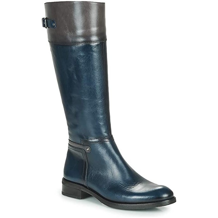 Botas altas de mujer Dorking Fluchos piel sierra color azul.