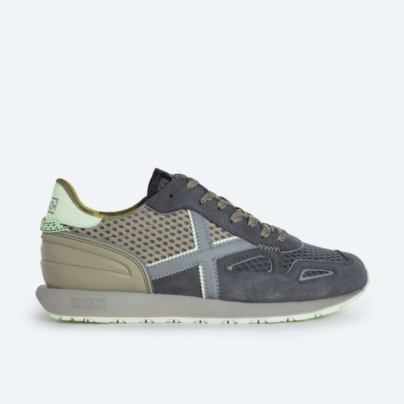 Zapatillas deportivas de hombre Munich Massana 510 piel color gris.