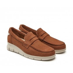 Zapato hombre casual Callaghan Free Crep 12300 piel nobuck marrón.