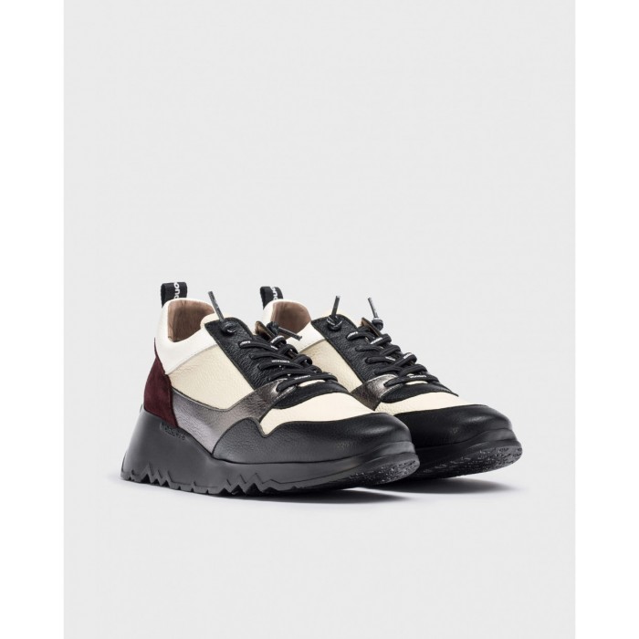 Deportivos Mujer Wonders Suki E-6730 Negro Crema