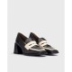 Mocasín Tacón Mujer Wonders Fiodor H-4351 Negro