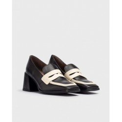 Mocasín Tacón Mujer Wonders Fiodor H-4351 Negro