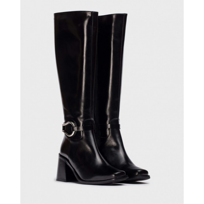 Botas Altas Mujer Wonders Mati L-1203 Negro